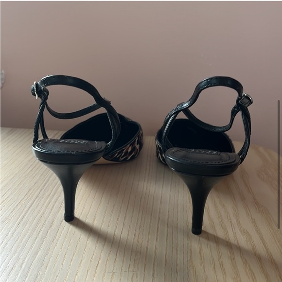 WHBM Leopard Calf Hair Pointed Toe Strappy Slingbacks Size 7 - Picture 4 of 5